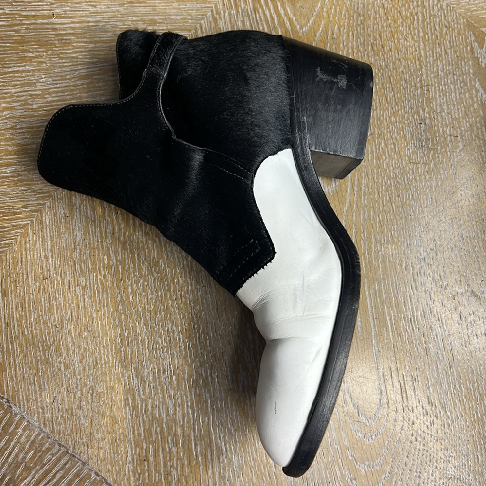 Alexander Wang Black & White Calf-Hair Cara Boots - Picture 7 of 13